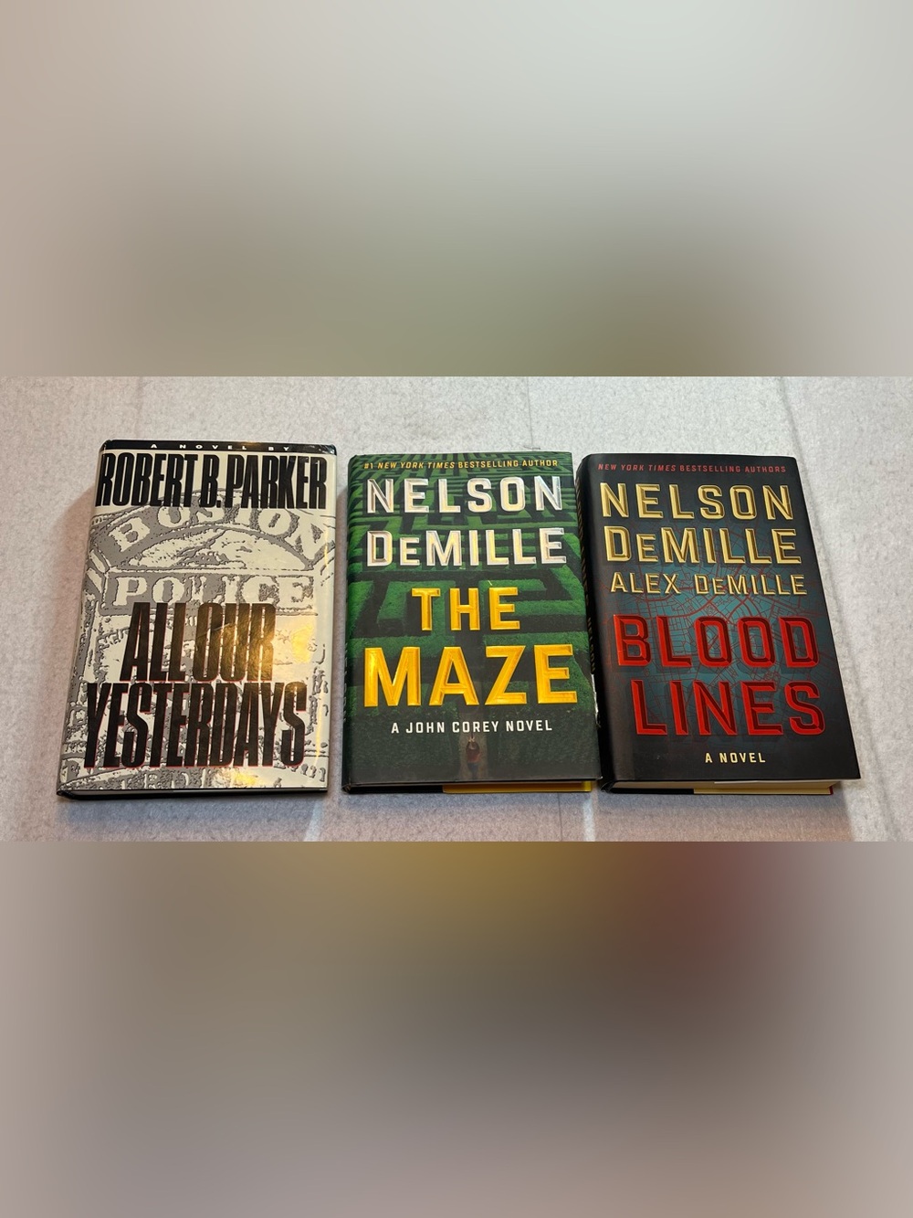 Nelson DeMille & Robert B Parker Hardcover Book Lot of 3 FIRST EDITIONS Prints